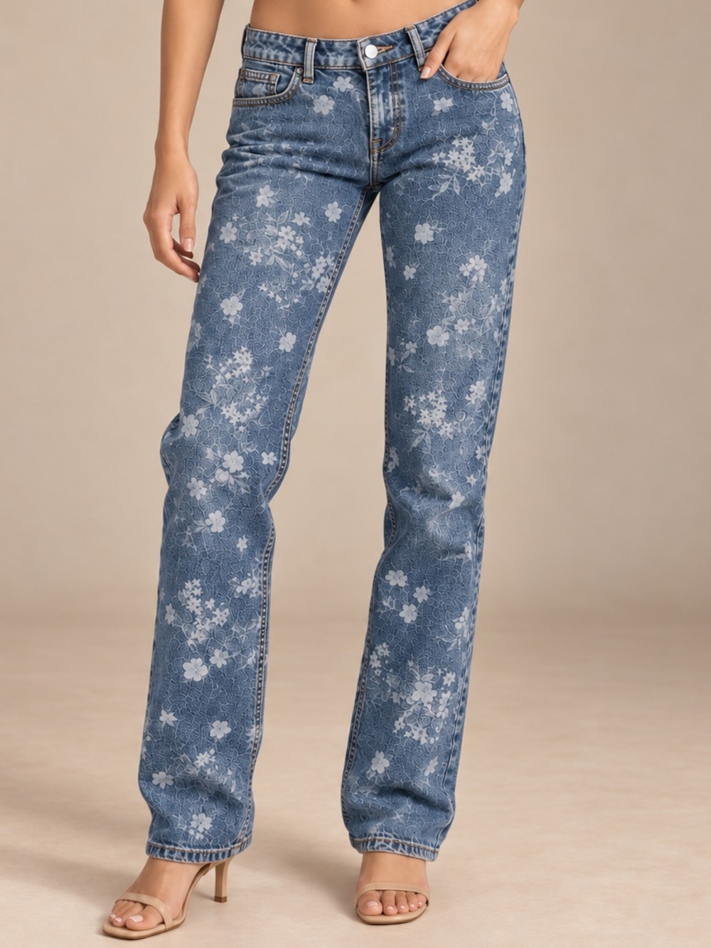 2 AVAILABLE BRAND NEW with TAGS Wild fable Blue Floral Straight Leg Jeans